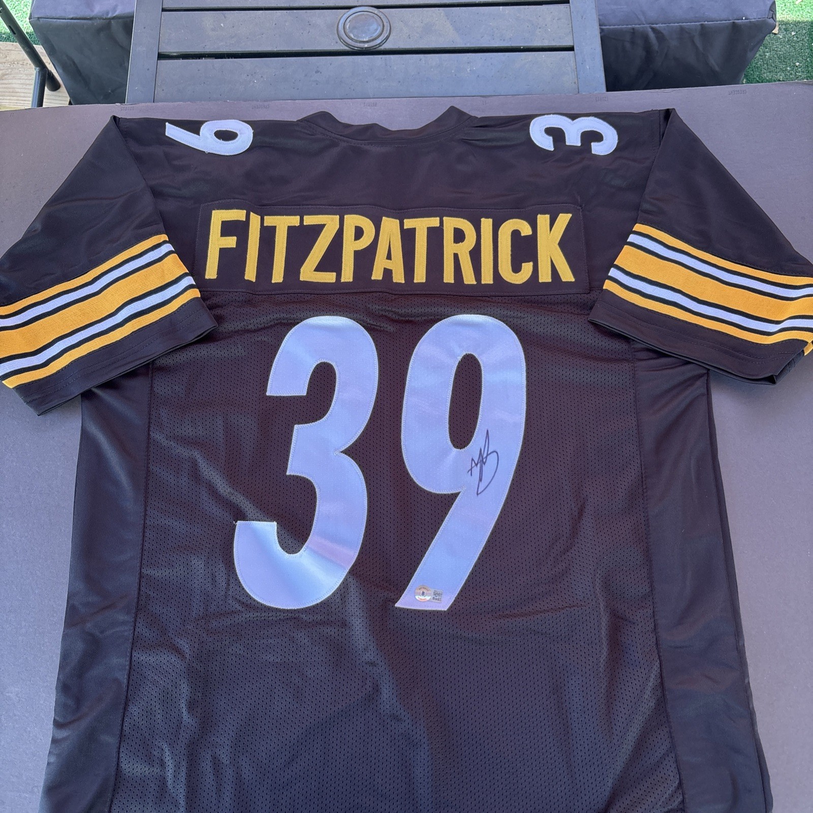 Minkah Fitzpatrick Autographed Signed Pittsburgh Steelers XL Custom Steelers Jersey - Beckett Witnessed 