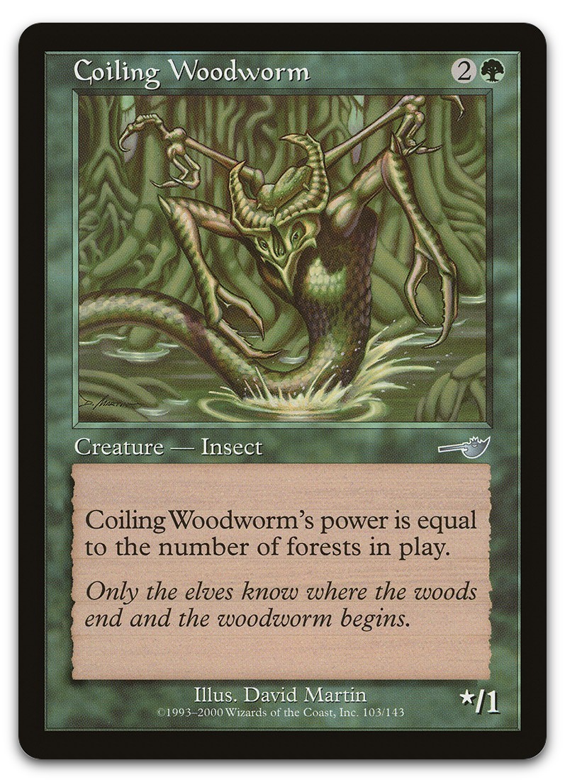Coiling Woodworm #103 (NM) Nemesis NMS Magic MTG