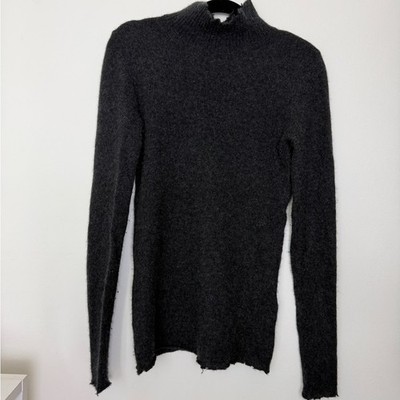 R13 Distressed Dark Grey Turtleneck Sweater
