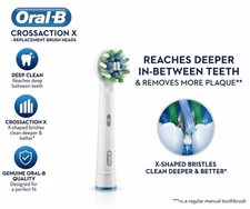 Genuine Oral-B CrossAction X Electric Toothbrush Replacement Heads Multi Pack