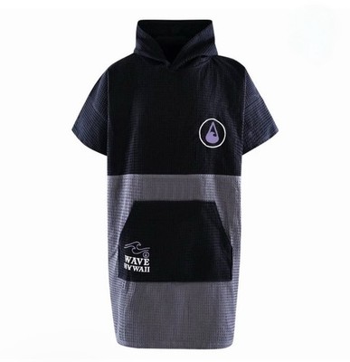 WAVE HAWAII  Travel Poncho El Yaque, grau-schwarz