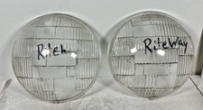 Vintage Rite Way Headlamp Glass Headlight 7 34 Set Corcoray Brown Lamp Co Usa