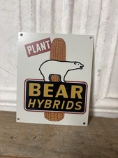 Vintage Bear Hybrids Pioneer Corn Seed Sign Dekalb Feed Dairy Lowe Tractor