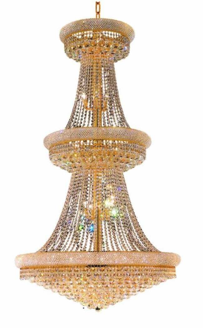 Elegant V1800G42/RC Primo 38-Light 42-Inch Gold Crystal Empire Chandelier for Luxurious Lighting