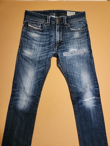 DIESEL Thavar Slim-Skinny 0831Q Jeans Men's W28/L32 whiskered distressed destroy - Picture 7 of 22