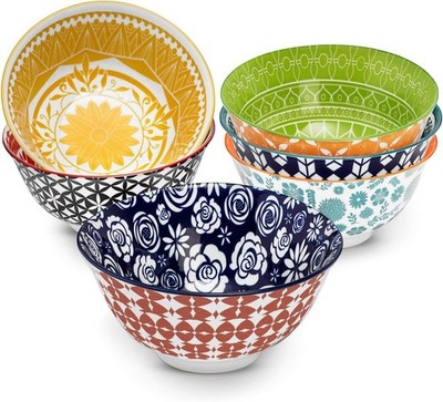Cereal Bowl Dishes Serving Soup Salad Breakfast Decorative Colorful Porcelain