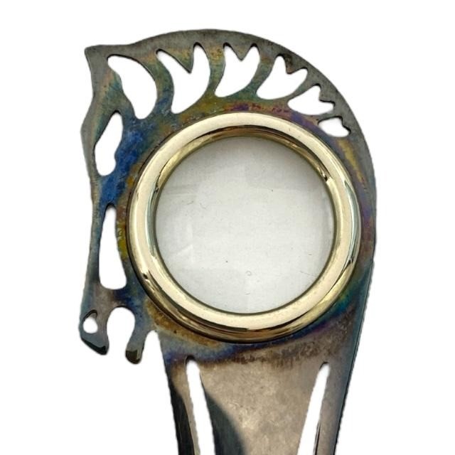 HERMES Loupe Magnifying glass Bookmark Sterling Silver Horse Clip