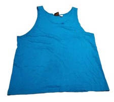 Vtg Eddie Bauer Black Label Tank Top Shirt Men's L Blue Beach Surf Made In USA