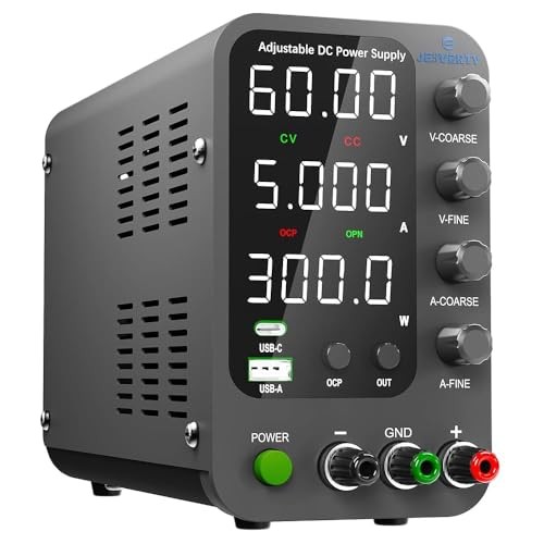DC Power Supply 0-60V 0-5A Variable Bench Laboratory SPS-6005V 4-Digit LED 20W