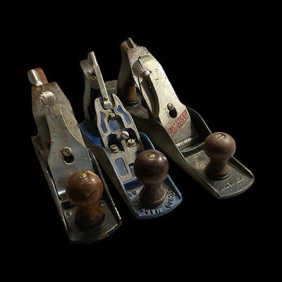 Vtg. Bench Planes lot of 3 - Record No 4, Stanley  No. 4, Stanley No. 5