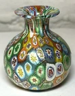 ✨VTG MCM MURANO MURRINE MILLEFIORI ART GLASS TOOTHPICK HOLDER 2” MINI VASE✨
