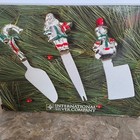 International Silver Company Holiday Cheer Cheese Set Santa Snowman Candy Cane