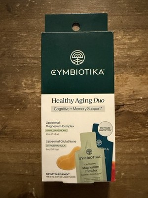Cymbiotika Healthy Aging Duo NIB 15 ML Cognitive Memory Support Liquid Packets