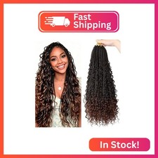 Goddess Box Braids Crochet Hair With Curly Ends For Black Women 20 Inch T30