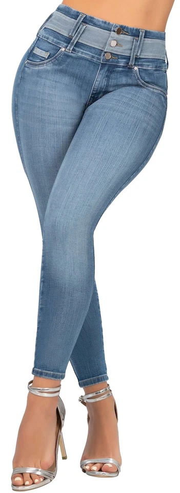 Pantalones Colombianos Levanta Cola | Jeans Colombianos Levantamiento de Glúteos Mujer 542LB - Imagen 2 de 4