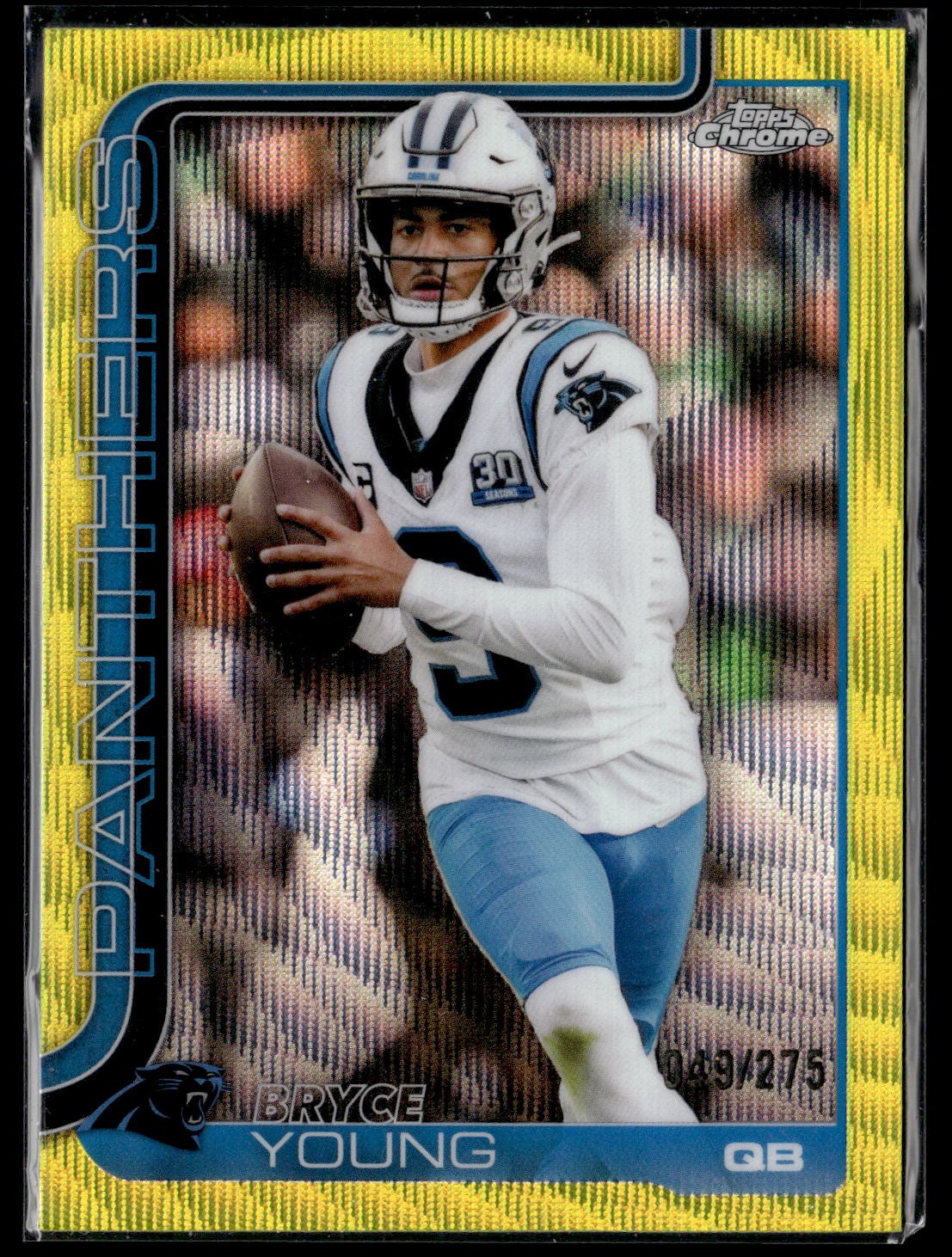 2025 Topps Chrome #40 Bryce Young Yellow Wave Refractor #/275