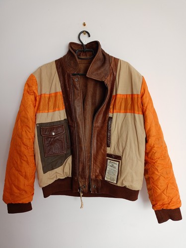 Chevignon Glaciee National Railway Station Men's leather bomber jacket Size L - Picture 9 of 24