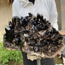 51.6lb Natural Smoky Black Quartz Crystal Cluster Raw Mineral Specimen