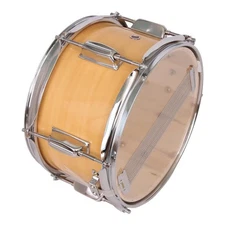 Glarry Wood Color Snare Drum 10"x6" w/ Drumstick Strap for Student Band