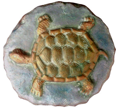 Turtle mold plaster concrete tortoise cement plastic mould 8.25'' x 3/4'' thick