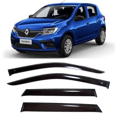 Tape-on Window Visors Rain Guards Fit Renault Sandero 2014-2022 Wind Deflectors
