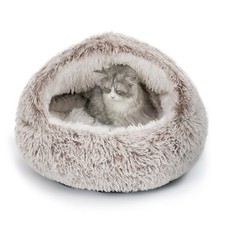 Cat Bed, Plush Hooded Cat Beds for Indoor Cats, Self Warming Cats Beds Cave, ...