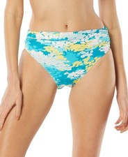 Carmen Marc Valvo Classic Shirred Waist Bikini Bottom - Blue