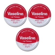 PACK OF 3 Vaseline Lip Therapy Rosy Lips Lip Balm, 0.7 Oz SEALED