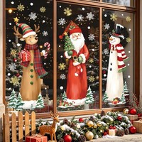 Fensterbilder Weihnachten Weihnachtsmann Rentier Fensteraufkleber Deko