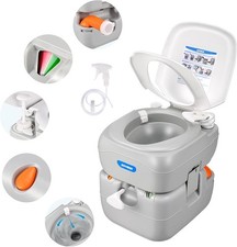 Portable Toilet Commode 5.8 Gallon 22L Flush Pump RV Camping Travel Picnic