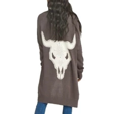 Show Me Your Mumu Big Bang Cardi Bulldazzled Open Front Cardigan Studded Sz XS