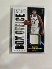 Giannis Antetokounmpo 2020-21 Noir Box Office Game Used Patch /99