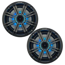 2x of Kicker 8" OEM Marine Coaxial Charcoal Speakers w/ MultiColor LED Lighting
