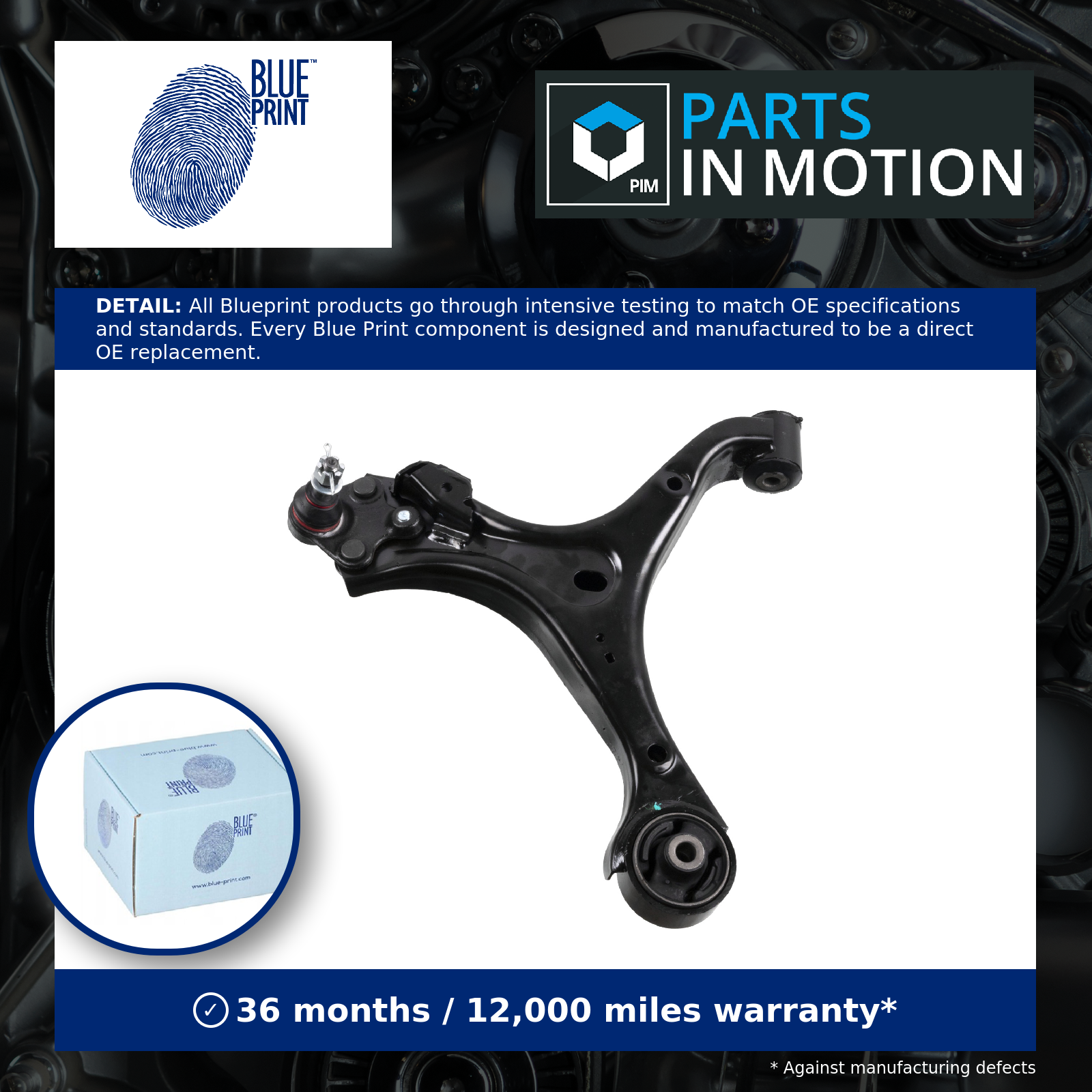 Wishbone / Suspension Arm Front Lower, Left ADBP860032 Blue Print Track Control