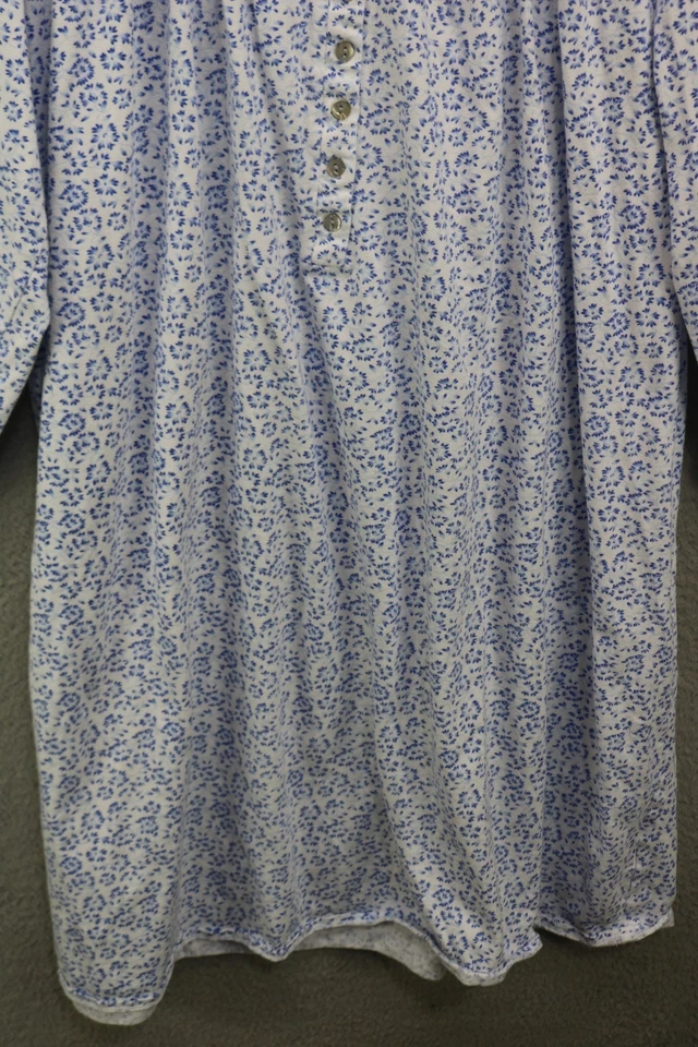 Camisón Eileen West Manga Larga Floral Franela-Talla Mediana-Encaje-Cottagecore Foto 2 de 4