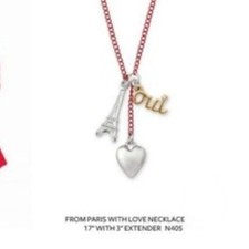 NEW Stella  Dot From Paris With Love 3 Charm Necklace Heart Box
