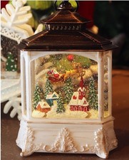 10.4" LIGHTED SANTA SLEIGH MUSICAL WATER GLOBE W/ TIMER 2535440 CHRISTMAS DECOR
