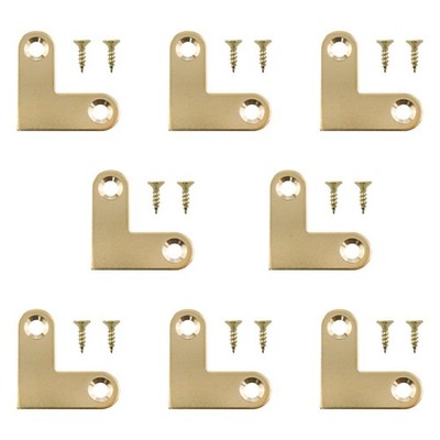 L-Shaped Brass Angle Brackets 8 PCS 2.7cm 1 inch Flat Support Plate