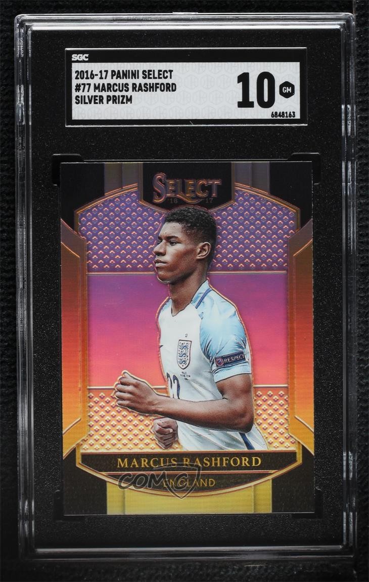 2016 Panini Select Terrace Silver Prizm Marcus Rashford #77 SGC 10 GEM Rookie RC