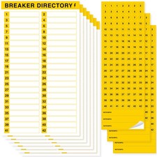 16 Sheets Breaker Panel Labels Electrical Box Sticker Numbers Reusable Adhesive