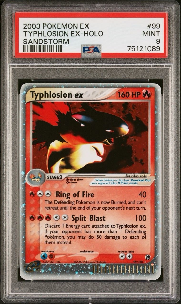 2003 Pokemon EX Sandstorm #99 Typhlosion EX Holo PSA 9 Card MINT Trusted Seller!
