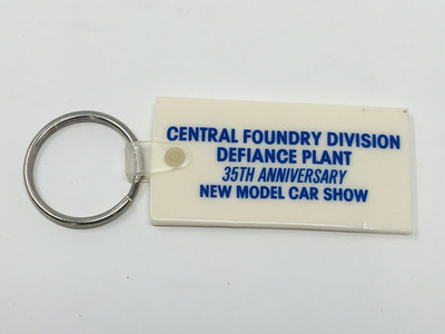 Central Foundry Division Defiance Plant Rubber Keychain, Vintage Ohio Key Ring