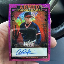 Charlie Sheen /6 Auto Armed And Dangerous War Shimmer 2026 Leaf Metal Baseball