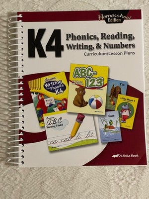 ABeka K4 Phonics, Reading, Writing & Numbers Curriculum/Lesson Plans