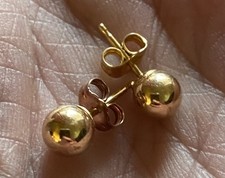 Estate 14k Gold Ball Stud Earrings 6mm