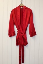 Victoria's Secret Vintage 90s Era Bright Red Satin Robe ONE SIZE Y2K