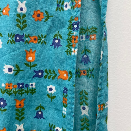 Handgefertigte Damen OS Vintage blau Blumenmuster Einzelnaht Gartenarbeit Schürze - Bild 3 von 5