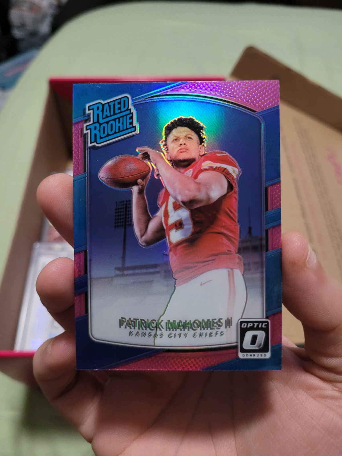 2017 DONRUSS OPTIC PATRICK MAHOMES II PINK HOLO PRIZM RATED ROOKIE CARD RC #177
