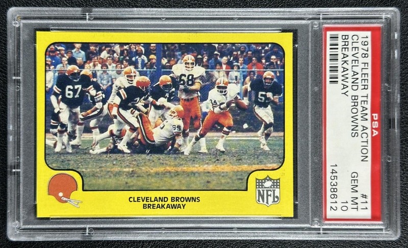 BREAKAWAY PSA 10 1978 FLEER TEAM ACTION #11 CLEVELAND BROWNS GEM MINT 8612