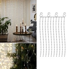 LED Lichtervorhang 100/200 micro-LEDs mit Stecker-Netzteil Draht-Lichterkette